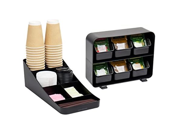 Mind Reader Tea Storage, Cup and Condiment Station