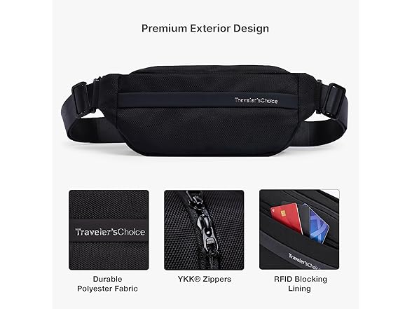 Traveler's Choice Belfast 10" Sling Bag Fanny Pack