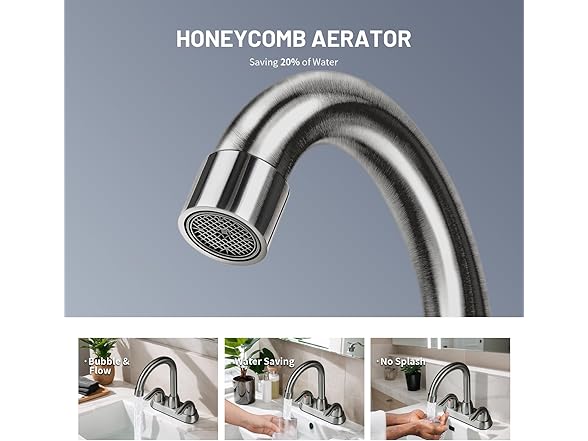 SOKA Bathroom Sink Faucet for 3 Hole, 4"