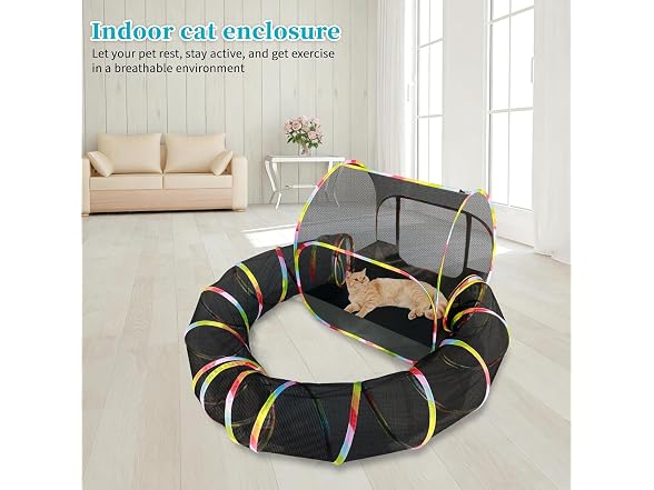 Naielfopet Outdoor Cat Enclosure 2-in-1