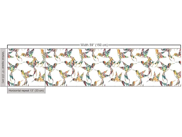 Lunarable Hummingbirds Fabric by The Yard