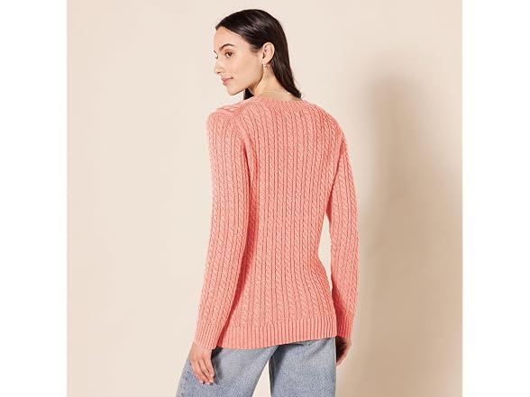 Amazon Essentials Women Soft Cotton Cable Sweater
