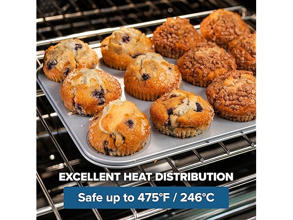 Viking Premium Nonstick Ceramic Muffin Pan, Silver