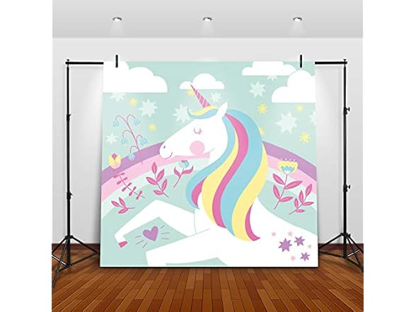 Unicorn Birthday Photo Backdrop