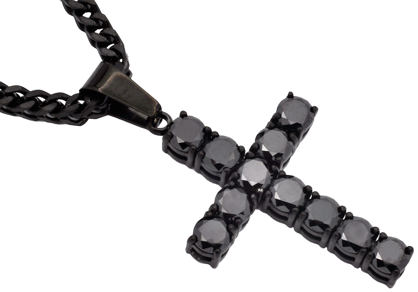 Cubic Zirconia Cross Necklace - Gallery 7