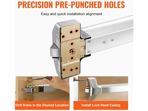 Door Push Bar Panic Exit Device, 31” Stainless
