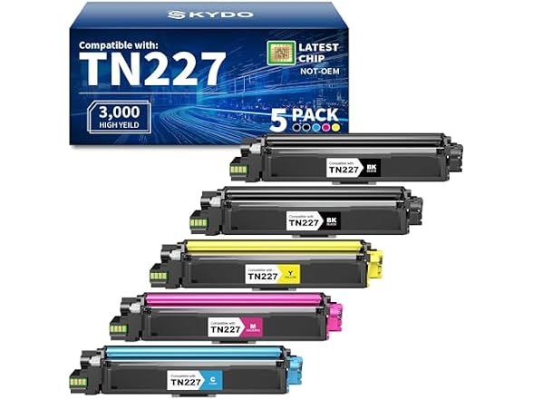 TN227 TN227BK/C/M/Y High Yield Toner