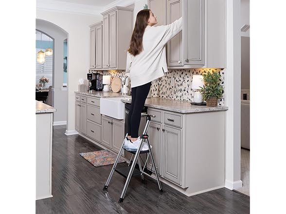 Hailo K71 2 Step ANSI Aluminum Silver/Black Stool
