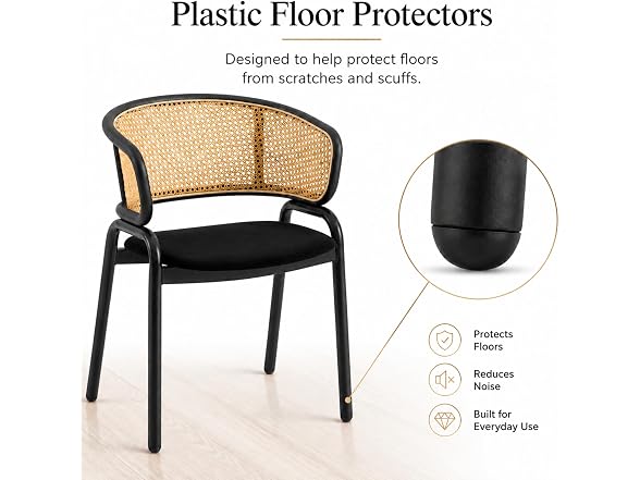 Leisuremod EC20BL Ervilla Dining Chairs
