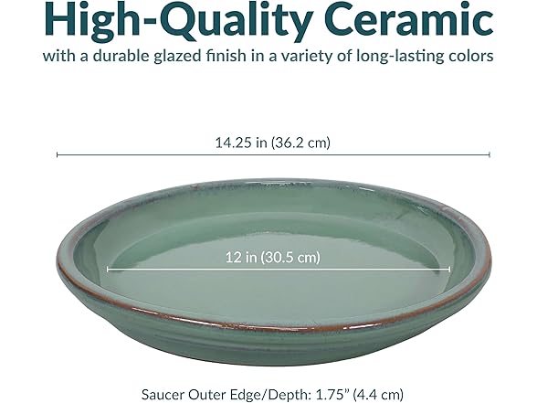 Sunnydaze 12" Ceramic Plant Saucers 2Pk