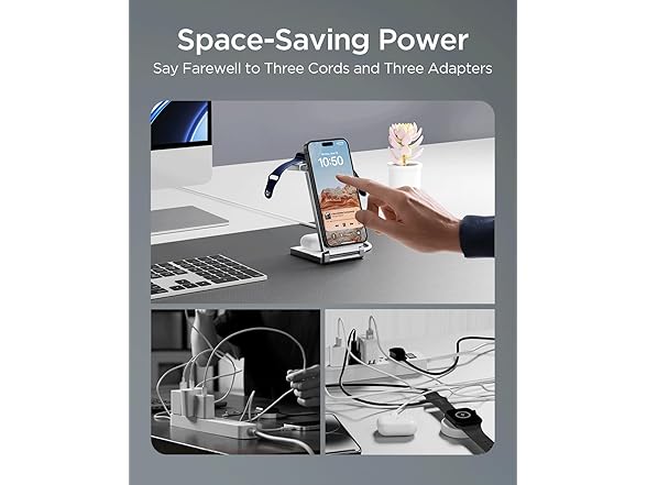 3-in-1 Foldable Magsafe Wireless Charger Stand for Apple