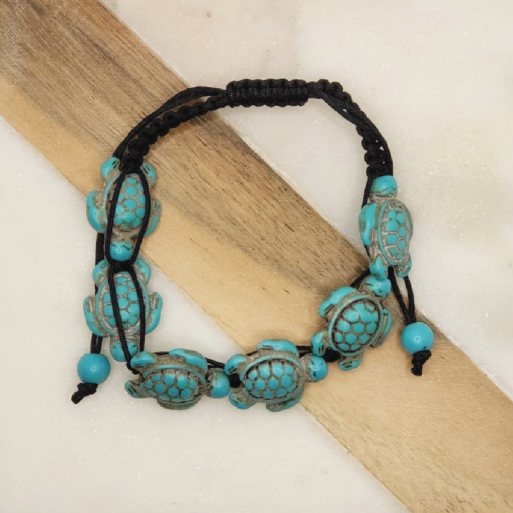 Adjustable Turquoise Turtle Bracelet - Gallery 7