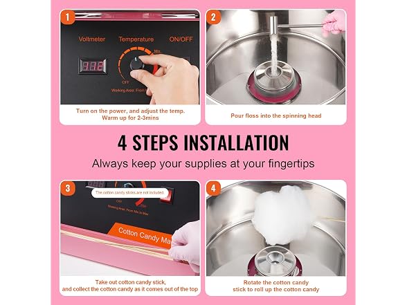 Electric Cotton Candy Machine, 1000W Candy Floss