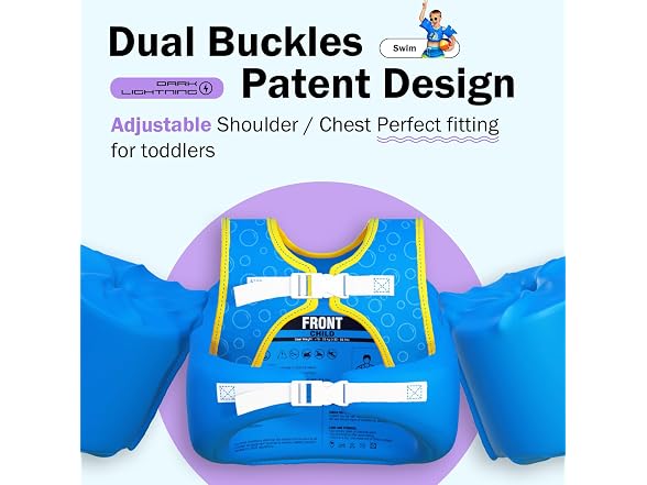 Dark Lightning Blue Toddler Swim Vest Ages 2-7