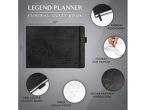 Funeral Guest Book 600 Entries Hardcover