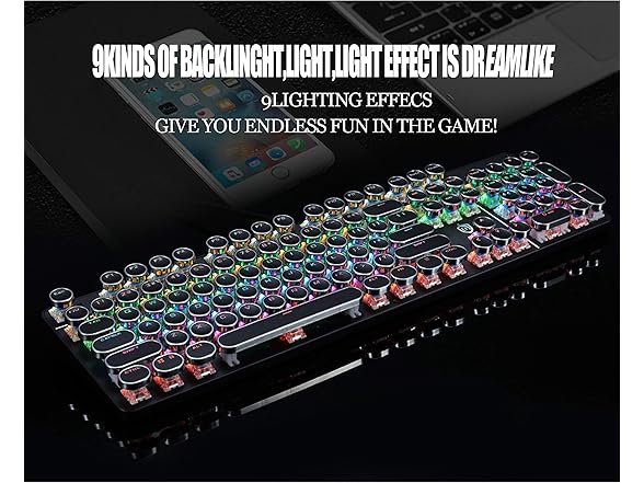 TROCHIN Typewriter Style Gaming Keyboard