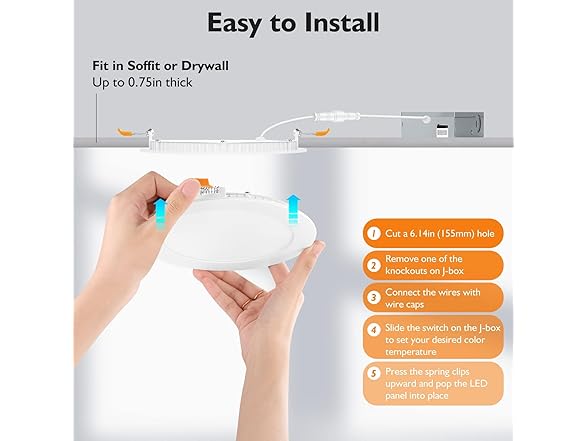 BesLowe 12 Pack 5CCT LED Ceiling Lights