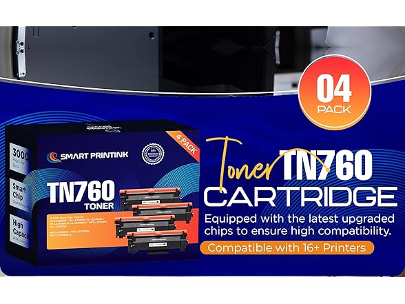 TN-760 Compatible Toner, 4-Pack