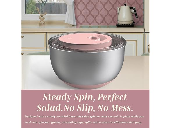 COOK WITH COLOR Stainless Steel Salad Spinner - 5 Qt