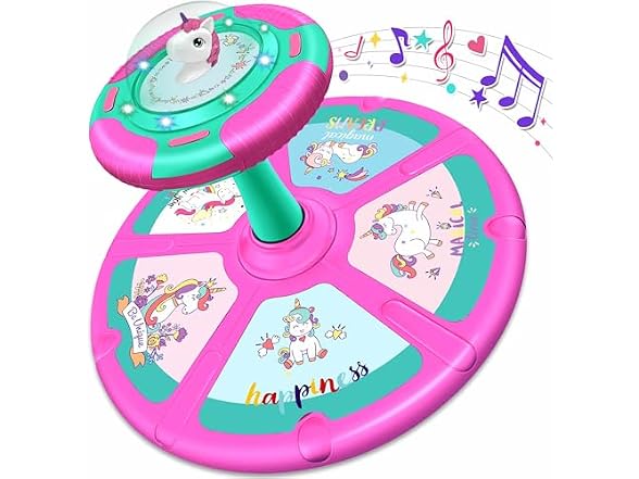 RMOKA Unicorn Sit & Spin Toy w/ LED & Music Purple