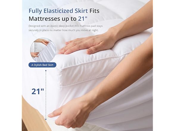 EGOHOME Queen Size Mattress Topper - Comfort Pillow Top Mattress Pad
