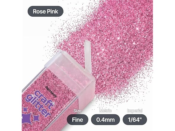 Hemway Craft Glitter Shaker Rose Pink 110g