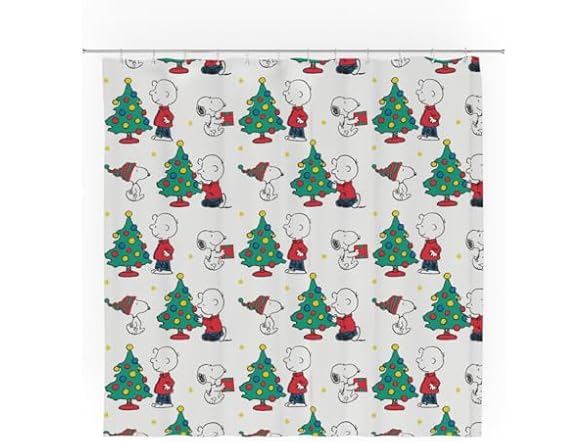 Franco Peanuts Holiday Christmas Shower Curtain