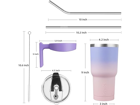 BJPKPK 40 oz Tumbler w/Handle, Pastel