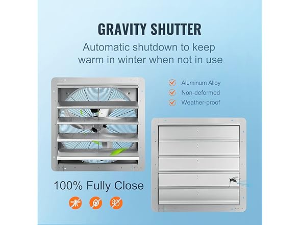 VEVOR 24'' Shutter Exhaust Fan