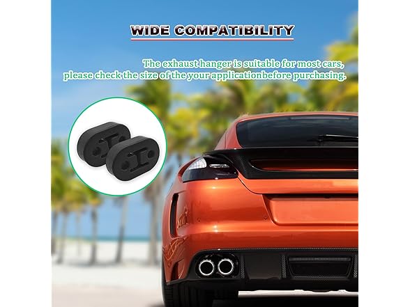2pc Universal Rubber Exhaust Hanger