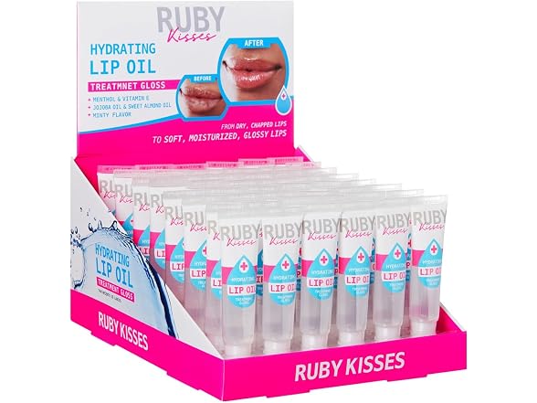 Ruby Kisses Hydrating Lip Oil 48 Piece Set