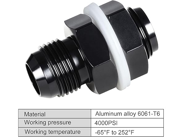 VehiMata 8AN Fuel Cell Bulkhead Fitting