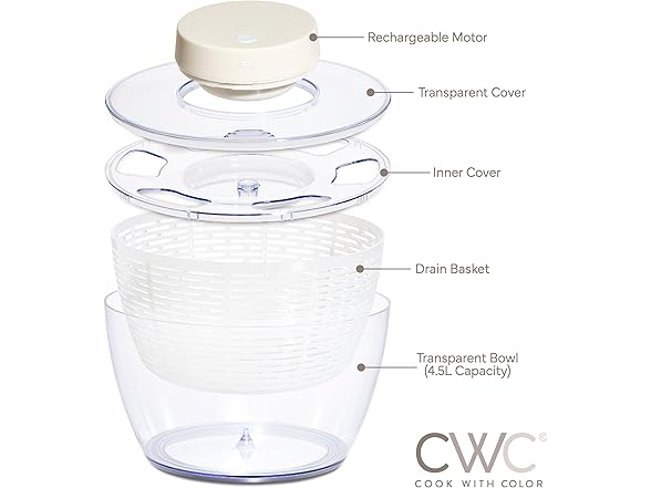 COOK WITH COLOR Electric Salad Spinner