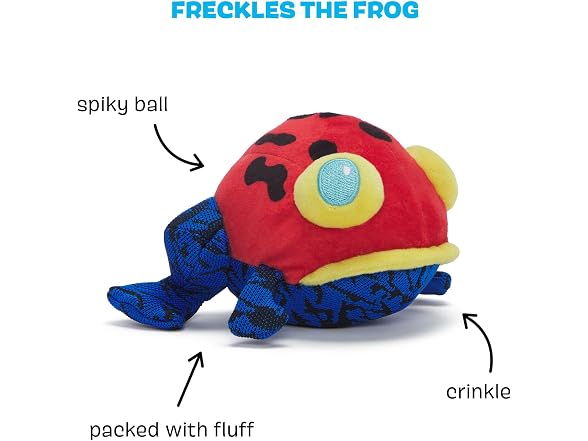 BarkBox Freckles the Frog Dog Toy | Plush Rip & Reveal