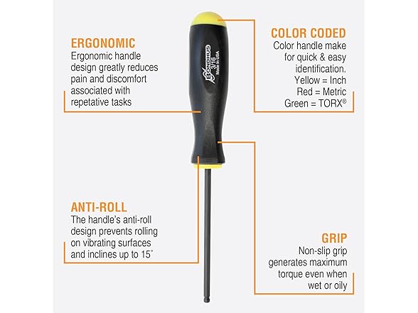 Bondus 10637 Set 13 Ball End Screwdrivers .050-3/8"