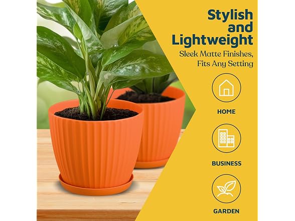Lifemaster 6" Plant Pots with Drainage, 24 Pack
