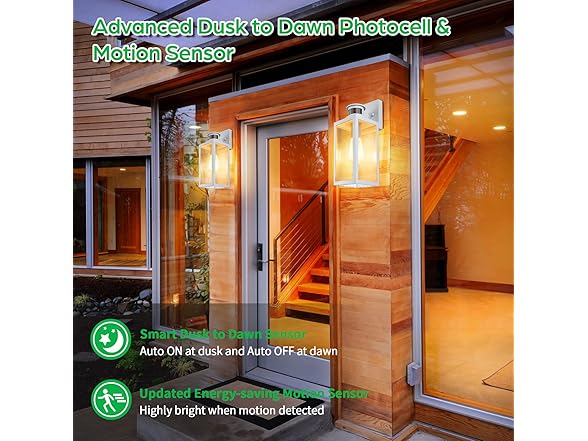 TOBUSA 2-Pack Motion Sensor Outdoor Wall Lantern