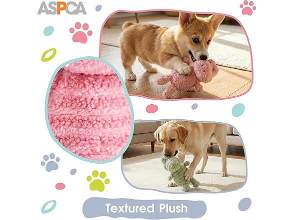 ASPCA Teddy Stripe Fabric Dino and T-Rex Plus
