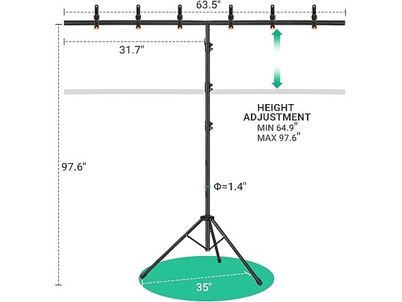 Coliflor Green Screen Backdrop with Stand