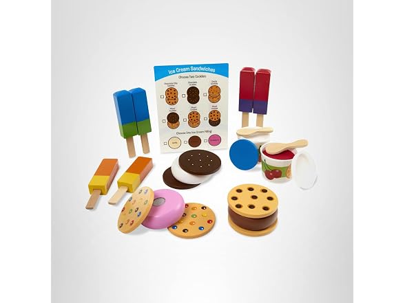 Melissa & Doug Wooden Frozen Treats Ice Cream Play Set (24 pcs)