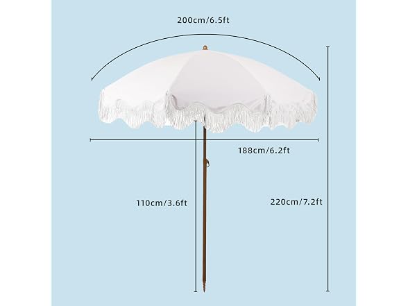 Rayjee 6.5FT Boho Patio Umbrella