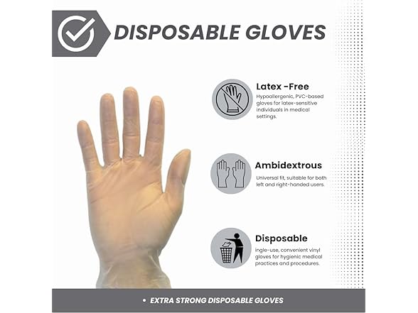100CT Shamrock Vinyl Medical Clear Disposable Gloves, XL