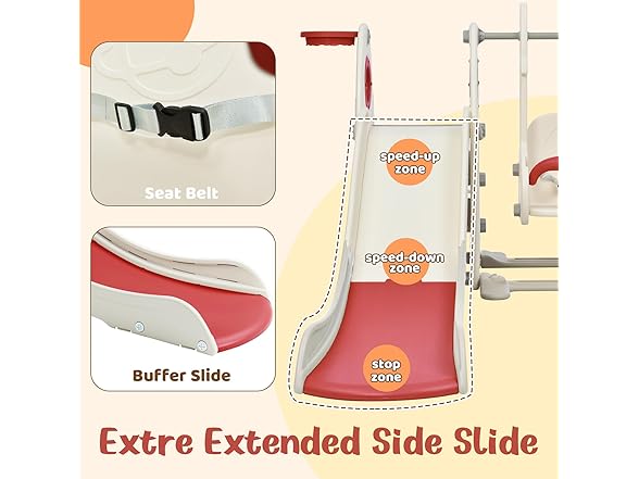 SPOFLYINN Toddler Swing Slide Set 4 in 1