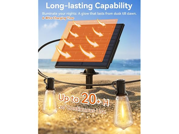 Brightever 50FT Solar String Lights - Gallery 3
