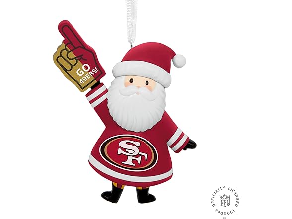 NFL San Francisco 49ers Santa Ornament