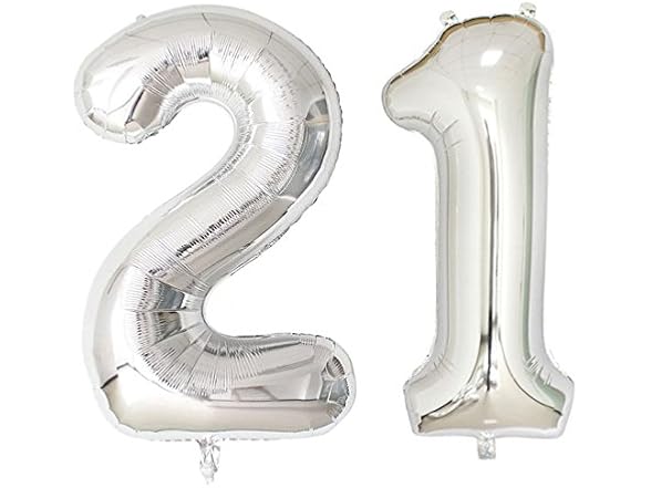 Silver Foil 21 Helium Jumbo Balloons