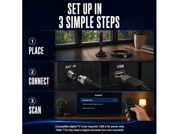 Yaslahut Indoor TV Antenna Amplified