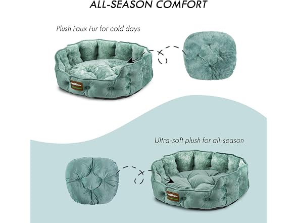 ClevaHome Upgrade Plush Faux Fur Cat Bed - Gallery 4