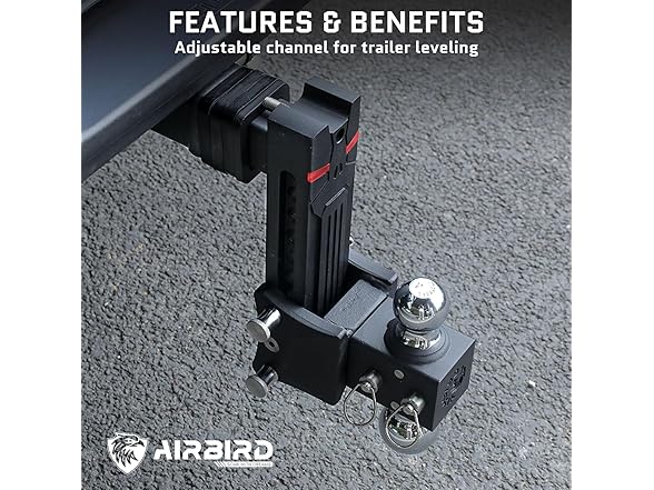 Airbird Anti-Rattle Adjustable Trailer Hitch Ball Mount