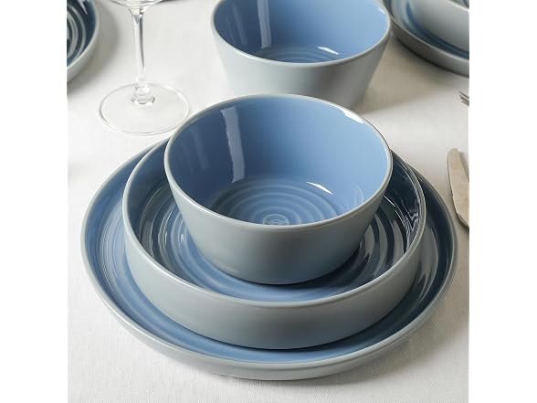 Stone Lain Elica 12Pc Dish Set Blue Grey